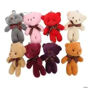 Charming Teddy Bear Keychain Pendant Lightweight Plush Accessory for Bags