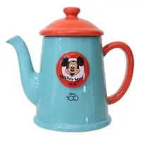 在飛比找Yahoo奇摩購物中心優惠-小禮堂 Disney 迪士尼 100週年 米奇陶瓷茶壺附濾網