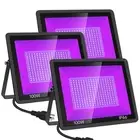 3 Pack 100W LED Black Light, Blacklight Flood Light with Plug, IP66 Waterproo...
