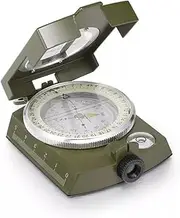 AIMALL Military Lensatic Compass High Precision Metal Outdoor Navigation Tool with Luminous Display, Waterproof Army Green Survival Compass 3.35x2.09x1.18in