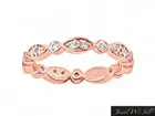 0.40Ct Round Diamond Alternating Twist Eternity Ring 14k Rose Gold H SI2 Bezel
