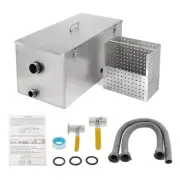 BEAMNOVA Commercial Grease Trap 25Lbs Stainless Steel Interceptor, Side Inlet