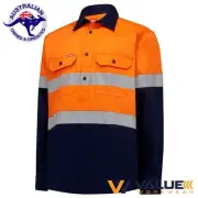Hard Yakka Hi-Vis Long Sleeve Heavy Weight 2Tone Shirt Y04615