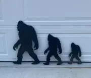Bigfoot Sasquatch Wood Outdoor Yard Art, Set of 3 Bigfoots, Yeti Lawn Outdoor