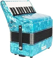 22 Keys 8 Bass Piano Accordion, Solo And Ensemble, Music Accordion Instrument, Musical Instrument For Kids, Home And Classroom(Blue)