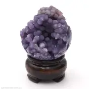 Sphere 47mm Grape Agate 115g Gemstone Crystal Ball Natural Mineral Inc Stand