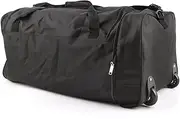 DUA Large 74 Litre Lightweight Pack Away Holdall on Wheels, Black, Holdall on Wheels