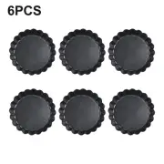 4” Quiche Pans Cases With Removable Bottom, Non-stick, Fluted Sides, 6 Pack