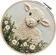 Punch Needle Kit - Embroidery Punch Needle Kit Sheep - Art Projects with Threader Instruction Fabric Hoop Yarn, Arts and Crafts for Beginners