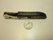 Camelot Hotels Black Metallic Corkscrew Bottle Opener Knife Bar Tool 4 3/4" NEW