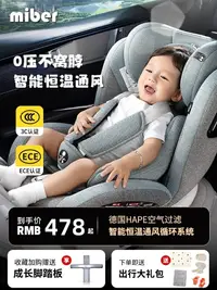 在飛比找樂天市場購物網優惠-miber兒童安全座椅汽車用嬰兒寶寶車載0-12歲便攜式旋轉