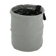 Car Trash Can Hanging Folding Front Seats Faux Leather Trash Bin Gray 1 Pcs