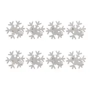 2x 4pc Bread and Butter Steel Snow Flake Napkin Serviette Holder Rings Silver