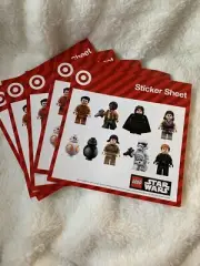 Lego Star Wars Mini-figs Stickers 5 Sheets of 9 2017 From Target Luke Leia Storm