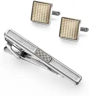[KUHBDIE] Men's Tie Clip Cufflink Set Enamel Tie Clip with Diamond Sleeve Nails European and American