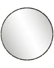 Hewson Rich Dark Bronze Metal Frame with Antiqued Gold Accents Mirror
