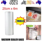 2ROLLS 25CM Vacuum Sealer Bags Rolls Vaccum Food Saver Storage Seal 6M
