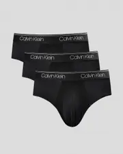 [Calvin Klein] Calvin Klein Men's Micro Stretch Hip Brief 3 Pack in Black Size Small S Black