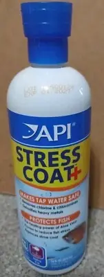 API POND STRESS COAT- REMOVES CHLORINE & AMMONIA FROM TAP WATER -16OZ
