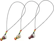 Toddmomy 3 Pcs Mini African Drum Pendant Necklace Resilient Wood Drum Shaped Jewelry Multifunctional Charm for Keys Bags for Drummers and Music Lovers