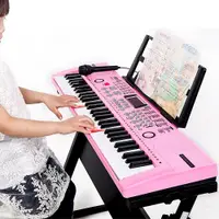 在飛比找ETMall東森購物網優惠-三森61鍵電子琴智能亮燈跟彈兒童初學鋼琴寶寶女孩玩具3-12