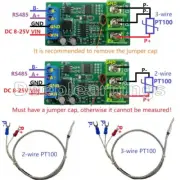 1X PT100 Thermocouple Temperature Detector RTD Sensor Converter RS485 Modbus Rtu
