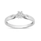 14K White Gold Diamond Cluster Ring