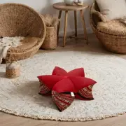MANGO TREES 45x18 cm 5-Petal Ergo-Design Zafu Meditation Cushion RedEle