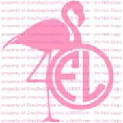 Custom Yeti Sized Flamingo Monogram Decal Initials 2 Letters Sticker