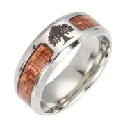 Trendy Insert Cross Finger Rings Vintage Tree Of Life Pattern Stainless Steel Ring for Men