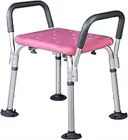 FFSPIIO Tub Shower Seats, for Adult Disabled Elderly Adjustable Height Heavy Duty with Shower Head Holder Chair Aid Benches Shower Chair(Pink)