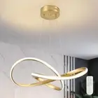 Modern LED Chandelier Contemporary Pendant Lighting Ring Light Gold with 3000K-6