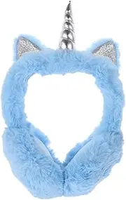 [WESIEVYA] Unicorn Animal Headbands Ear Muffs for Head Bands Ear Warmers Muffs Sound Hat Winter Ear Warmer Unicorn Ear Covers Ear Warmer for Winter Plush Black