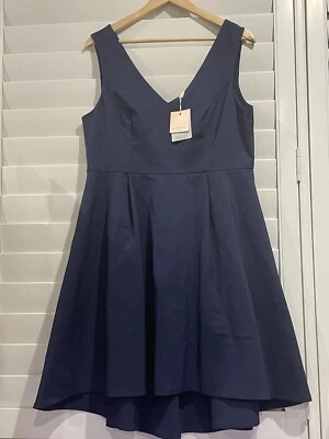 Wayne Cooper Navy Formal Dress Asymetrical Size 14 New