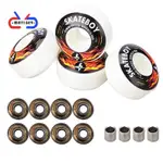 SKATEBOY 4 件滑板輪帶 ABEC-11 軸承雙搖桿滑板高回彈 98A 競技輪 52X32MM