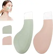 Pore Scraper 2 Pcs Face Spatula, Black Head Remover, Stainless Steel, Plastic, Green, Beige