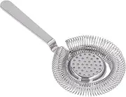 Bar Strainer Fine Filtering, Multifunctional Bar Strainer Fine, Filter Drink Strainer Stainless Steel Cocktail Strainer for Bartending Party(D)