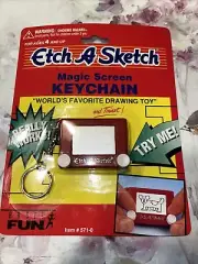 ETCH A SKETCH Keychain Keyring Toy Classic Retro Mini Shake Erase Retired-M