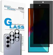 [KATIN] 2 Pack Privacy Screen Protector for Samsung Galaxy Z Fold 6 with 2 Pack Camera Lens Protector, Anti-Spy Tempered Glass Film, Anti-Scratch, Case-Friendly