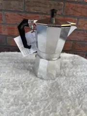 Silver Gnali & Zani Moka Pot Espresso Caffe Italian Coffee Maker 6 Cups New