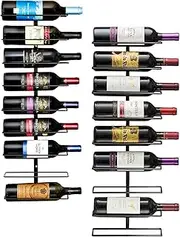 Sorbus Wall Mount Wine Rack - 18 Level Wine Rack Wall Mounted for Wine Bottles, Liquor, Champagne - Black Metal Wine Bottle Holder for Home Bar
