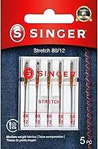SINGER 04720 Universal Stretch Sewing Machine Needles, Size 80/11, 5-Count (Color May Vary)