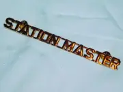 Station Master Conductor Hat Pin Train Letters Gold Badge Railroad Thomas Tank