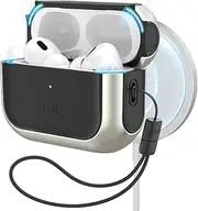 [ESR] for AirPods Pro 2nd Generation Case (HaloLock), Compatible with Airpods Pro Case 2nd/1st Gen (2023/2022/2019), Compatible with MagSafe, Full Drop Protection Cover with Lanyard, Titanium
