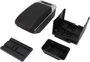 Center Armrest Storage Box, Universal Car Center Console Organizer, Multifunctional Double Layer Width Armrest Storage Organizer Box for Car Truck