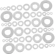 MUCKLILY 360pcs Metal Gaskets Round Steel Flat Washer Assorted Lock Washer Silver Stainless Steel