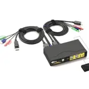 KVM SWITCH - 2 Port Displayport 4K Monitor USB Hub NEW