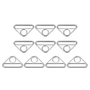 1.97" Adjuster Triangle with Bar Swivel Clip D Dee Ring Buckle, 10Pcs Silver