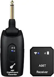 ZENWORYS Wireless Guitar System Rechargeable 2.4G Digital Guitar Transmitter Receiver for Electric Guitar Bass Violin Accessories