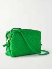 [Bottega Veneta] Bottega Veneta - Loop Mini Intrecciato Leather Shoulder Bag - Green - One size One size Green